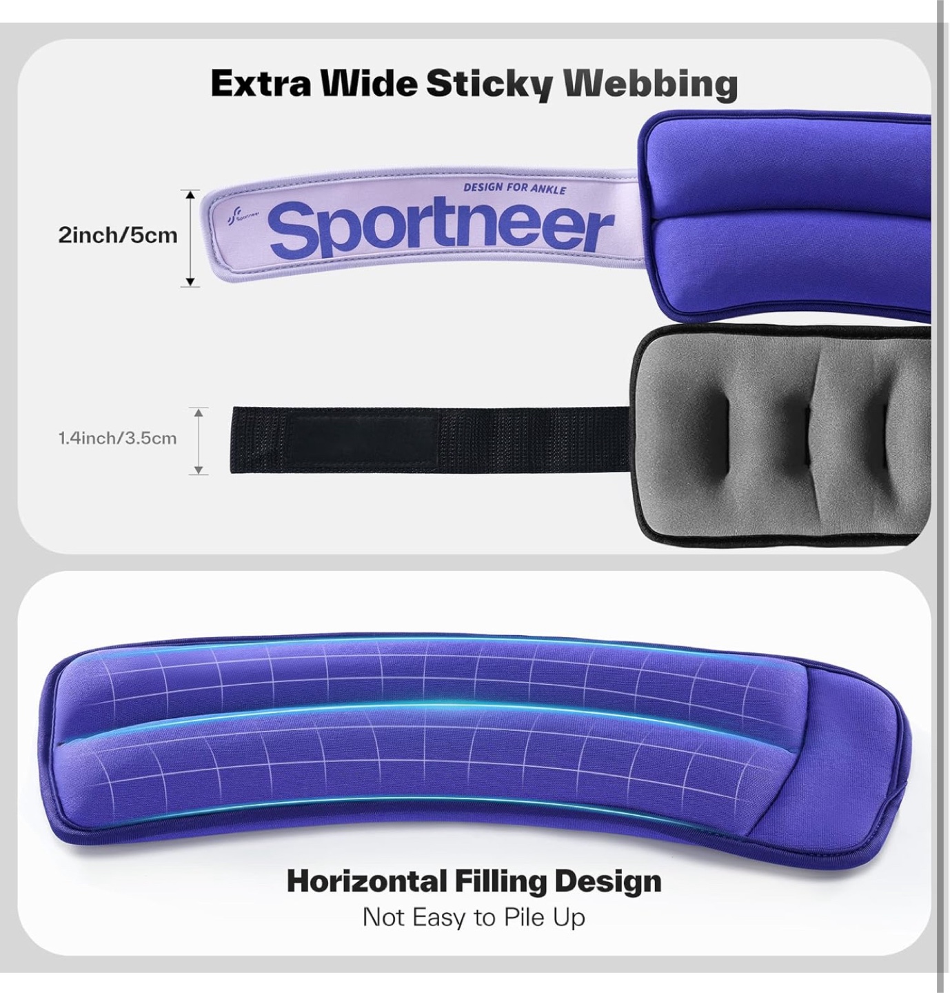 Sportneer 5lb Ankle Weights - Purple - photo 4