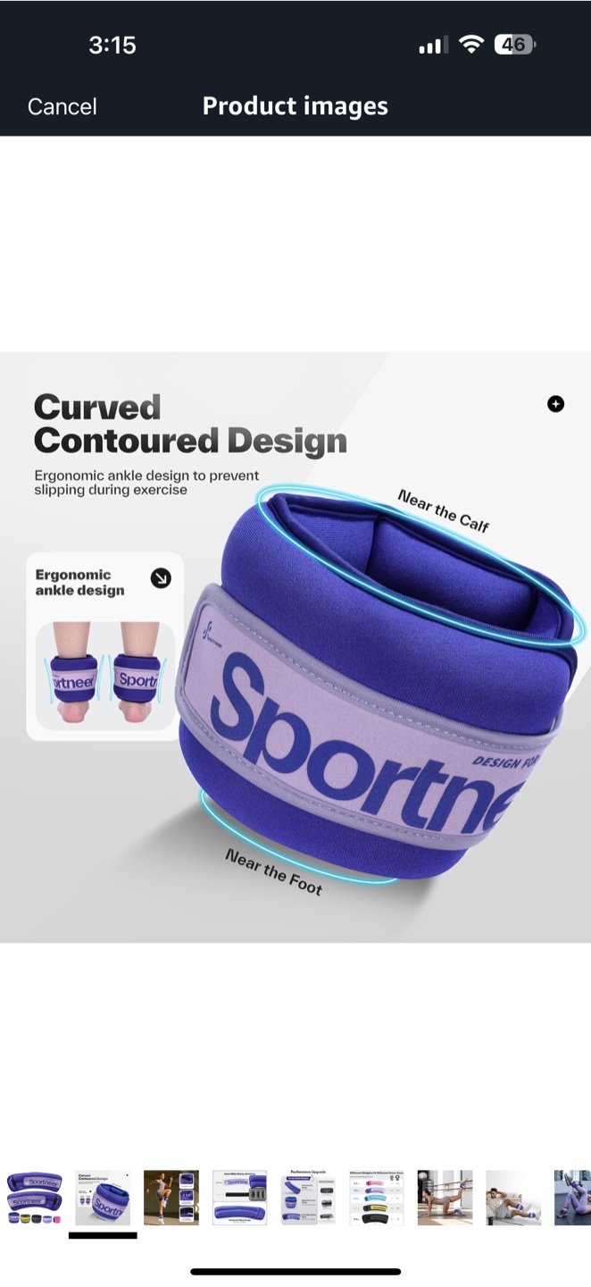 Sportneer 5lb Ankle Weights - Purple - photo 2