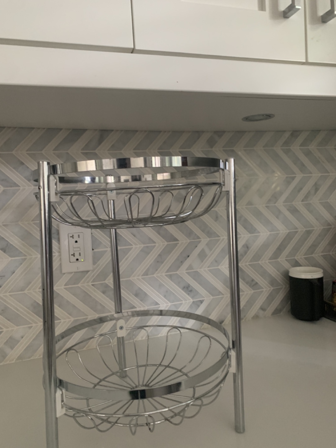 Two-Tier Chrome Fruit Basket