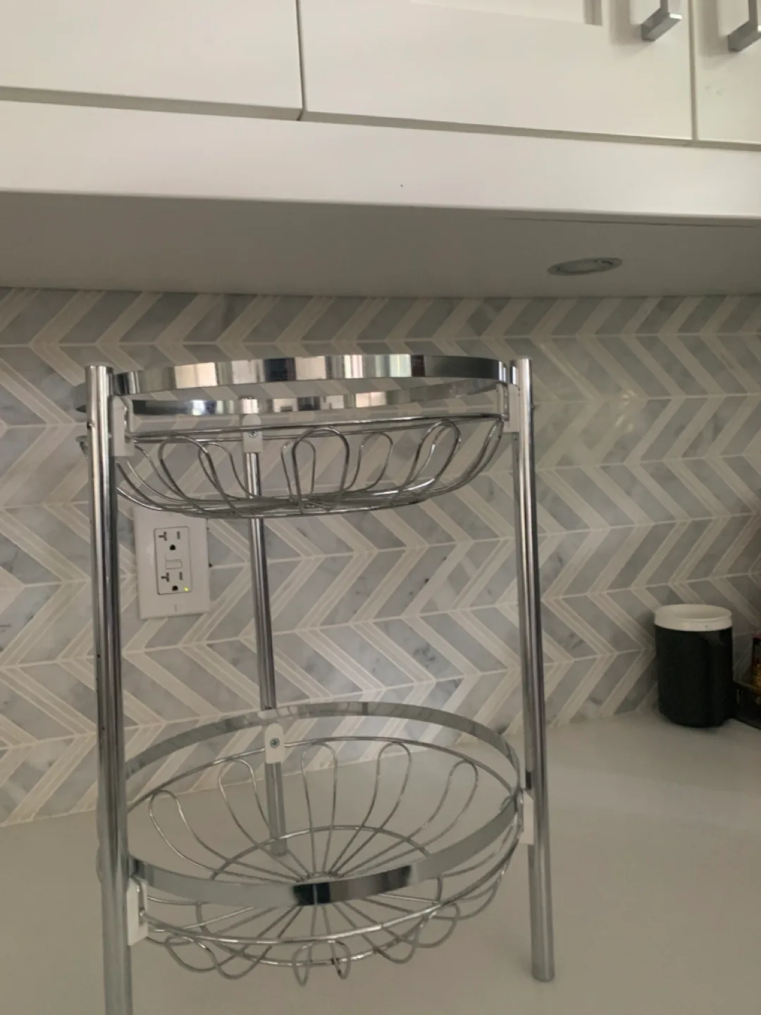 Two-Tier Chrome Fruit Basket