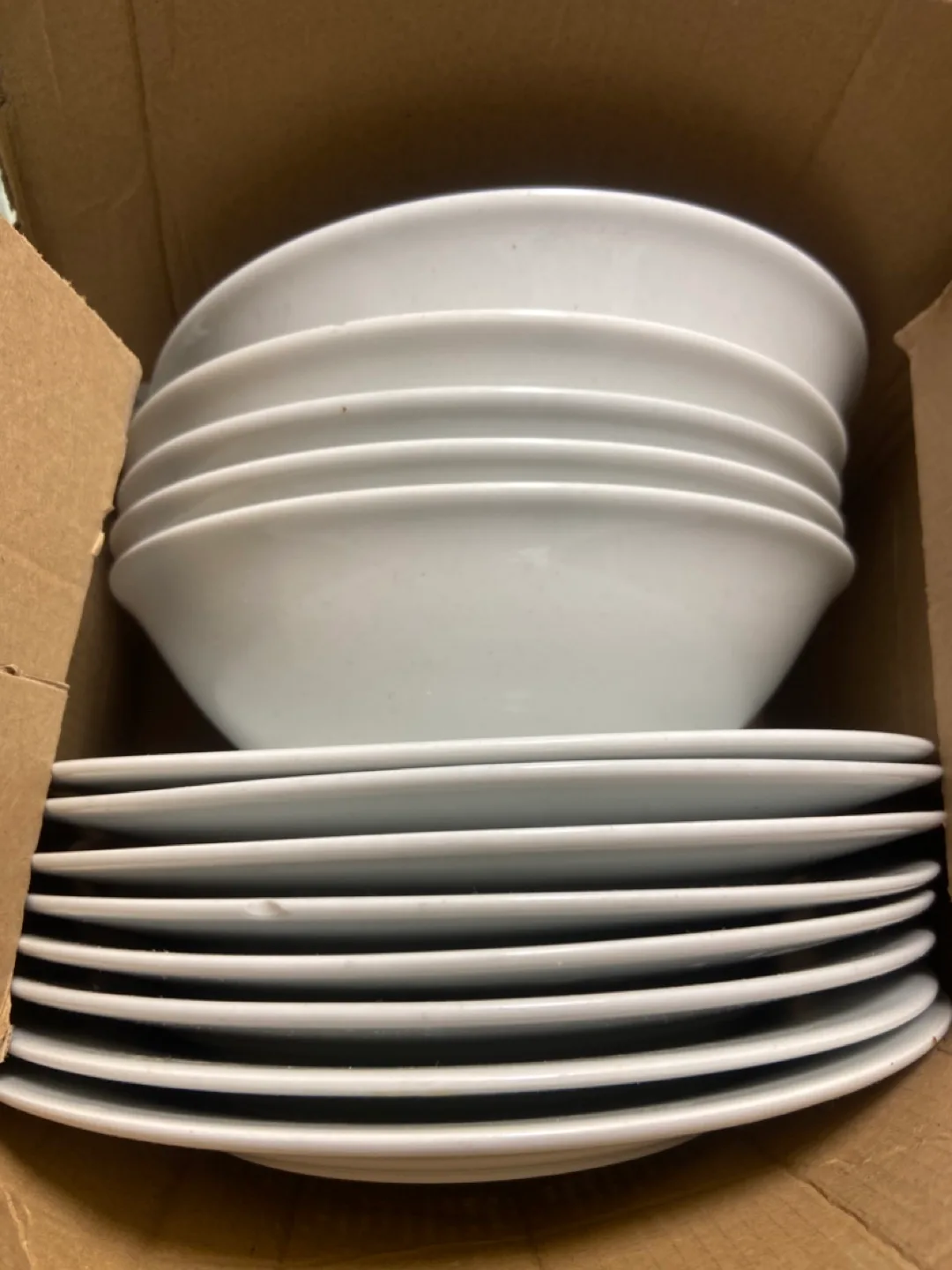 White Ceramic Plates and Bowls Set