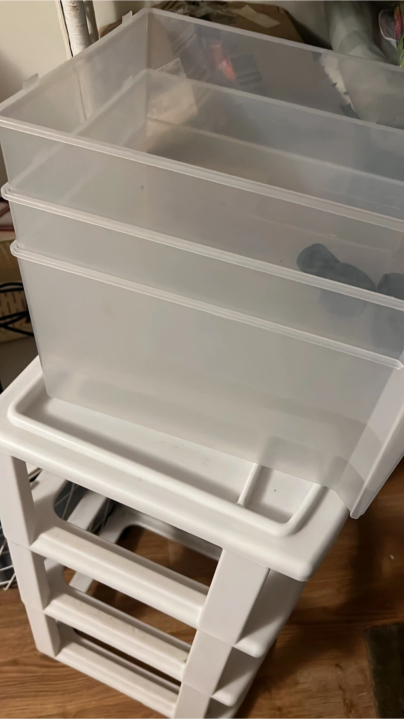 White Plastic 3-Drawer Storage Unit