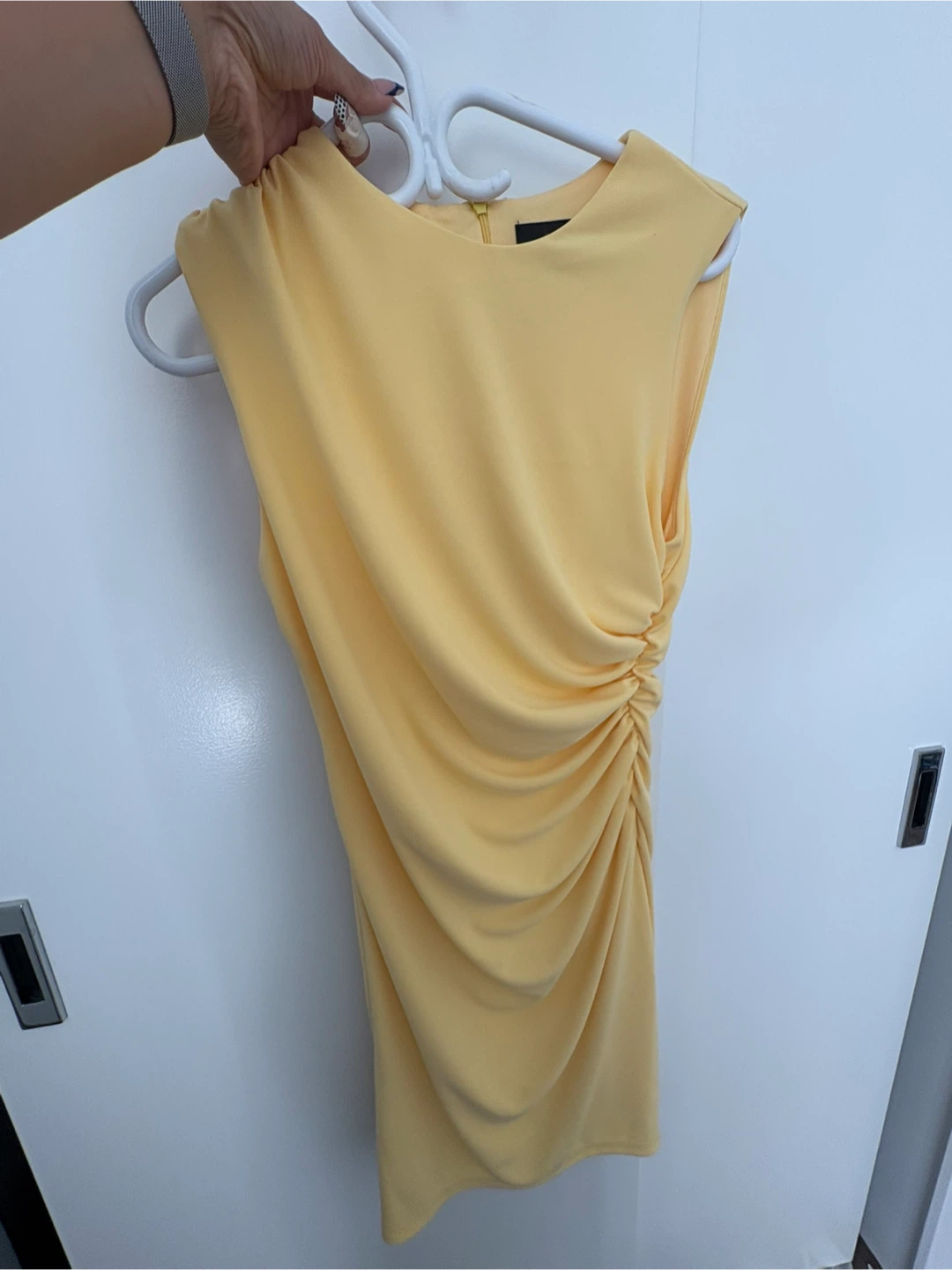 Zara Yellow Ruched Dress - Size L