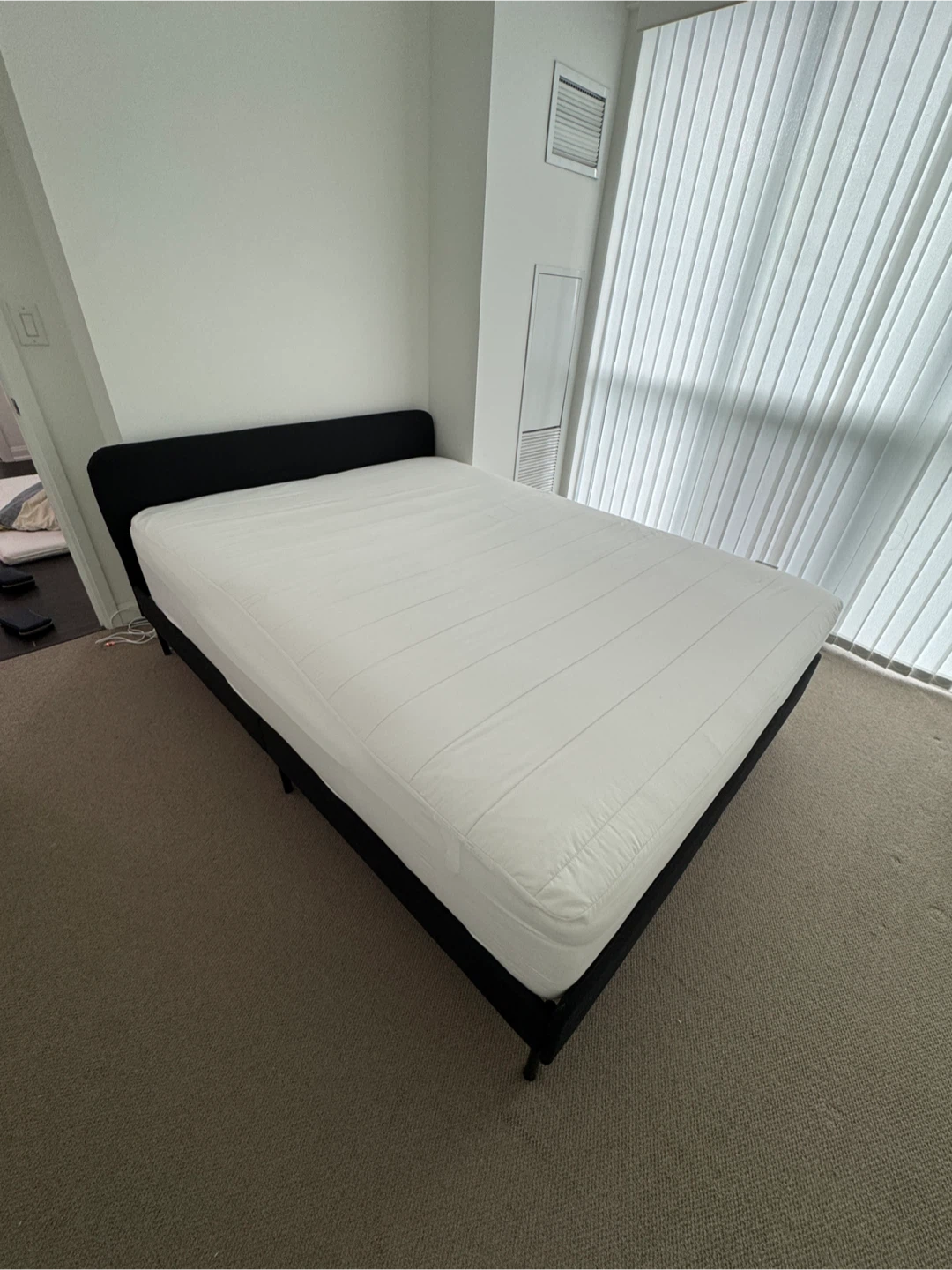 IKEA SLATTUM Queen Bed Frame - Dark Gray