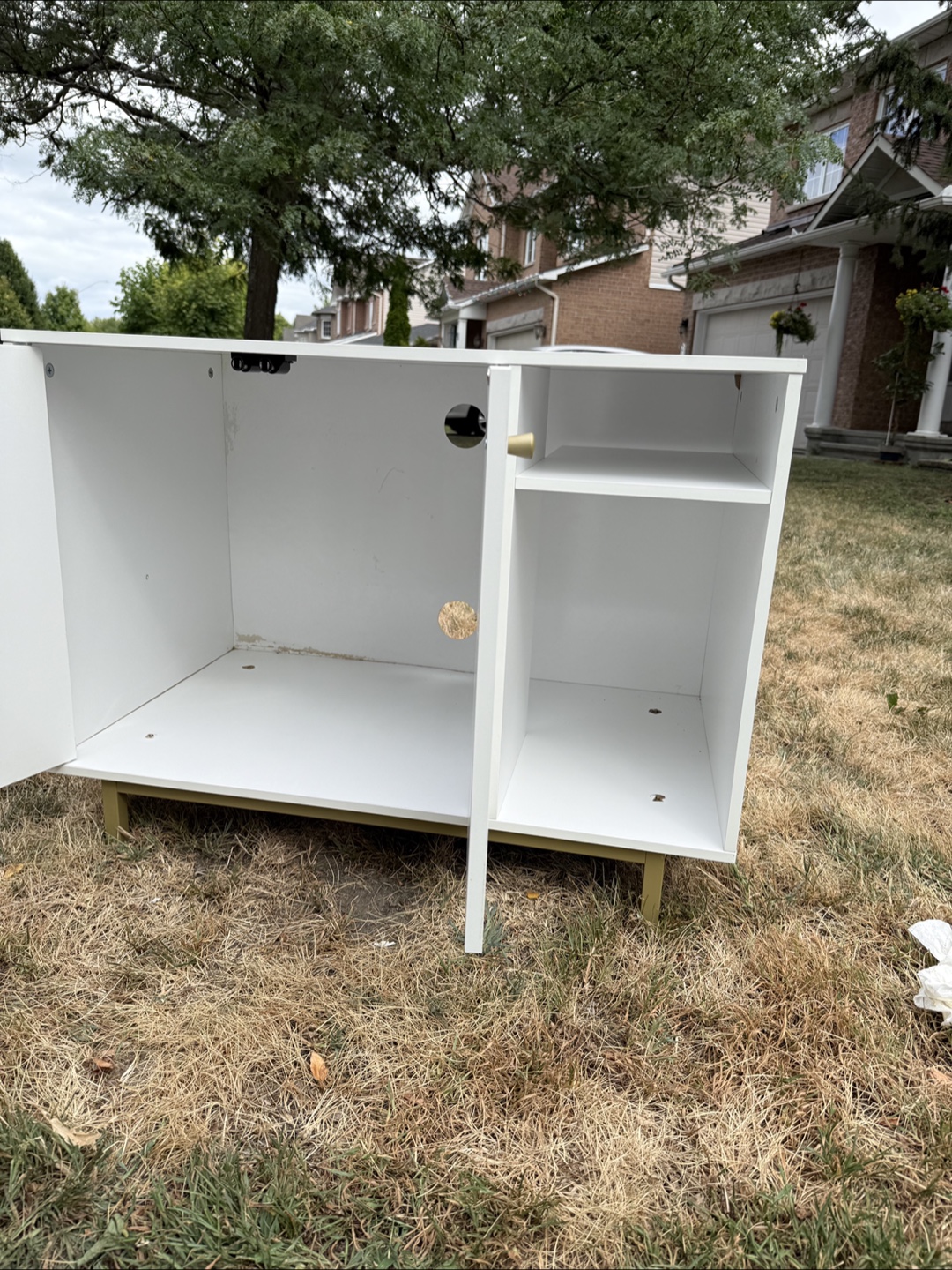 White Cabinet with Gold Legs - photo 2