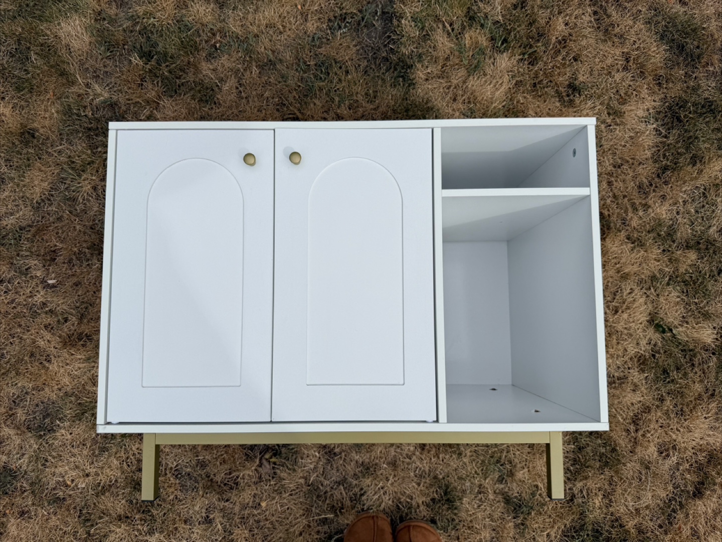 White Cabinet with Gold Legs - photo 3