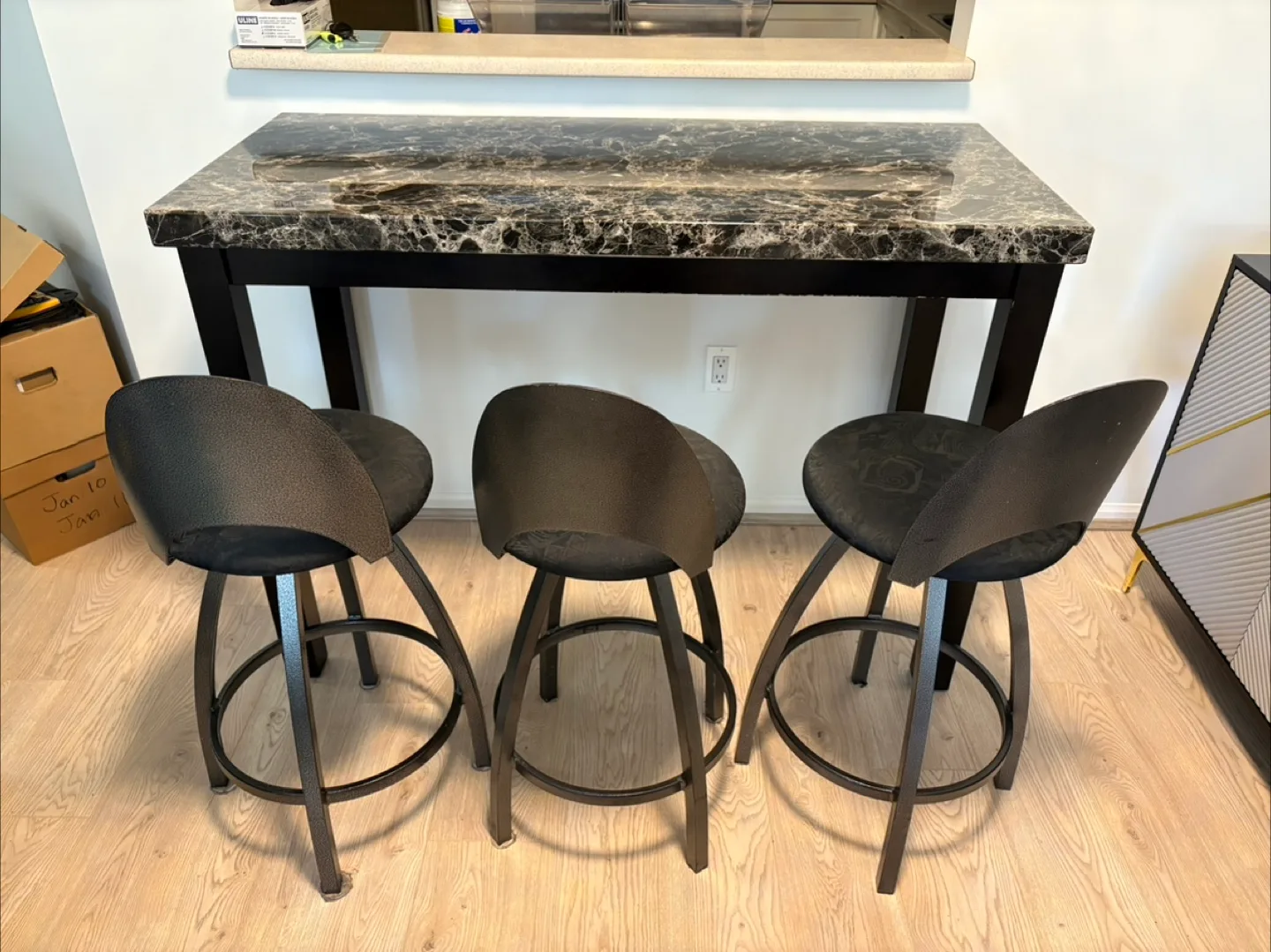 Black Swivel Bar Stool x3 image indicator(2)