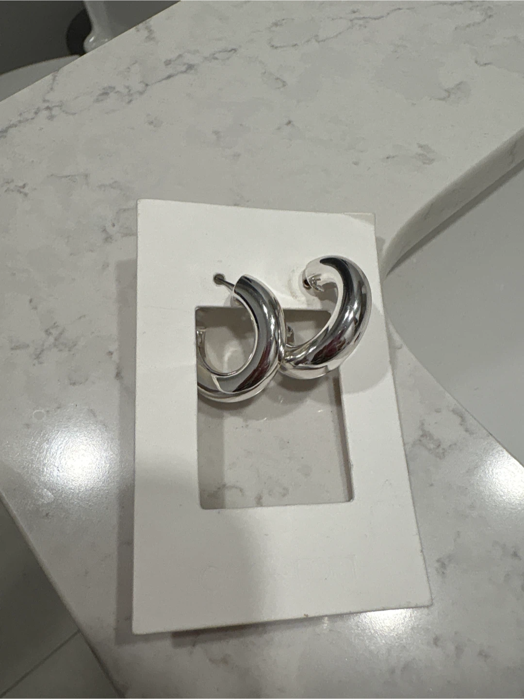 Oak + Fort Silver Hoop Earrings - New
