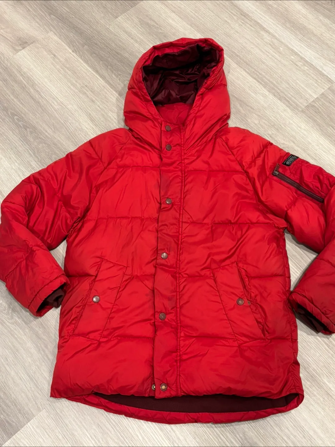 Zara Kids Red Puffer Jacket Size 11/12 image indicator(2)