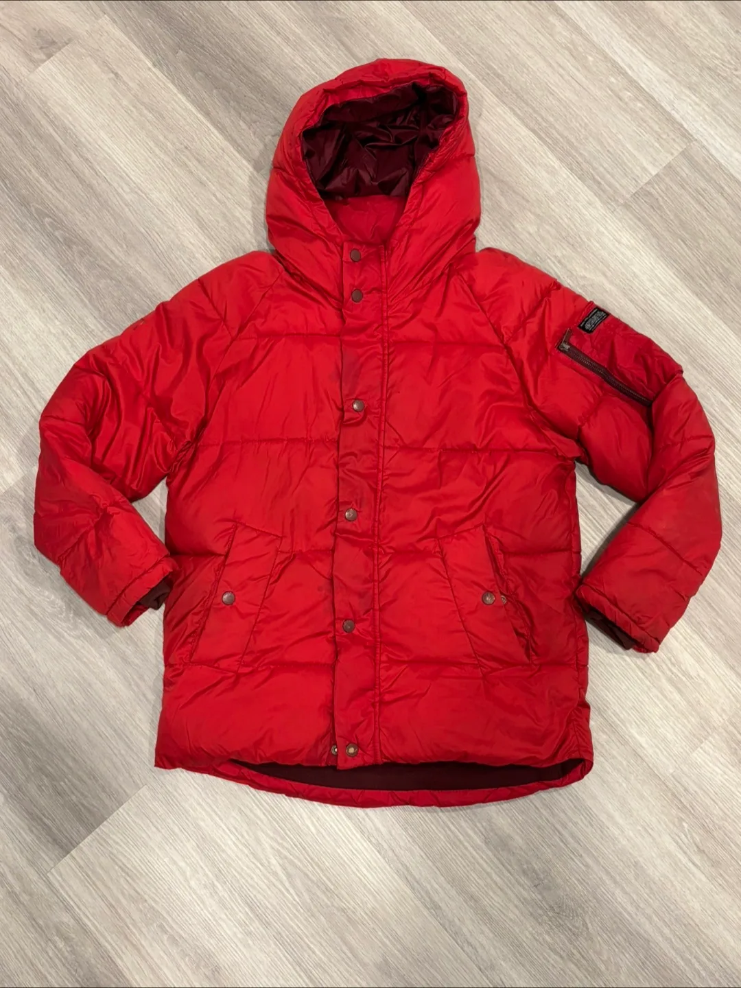 Zara Kids Red Puffer Jacket Size 11/12 thumbnail