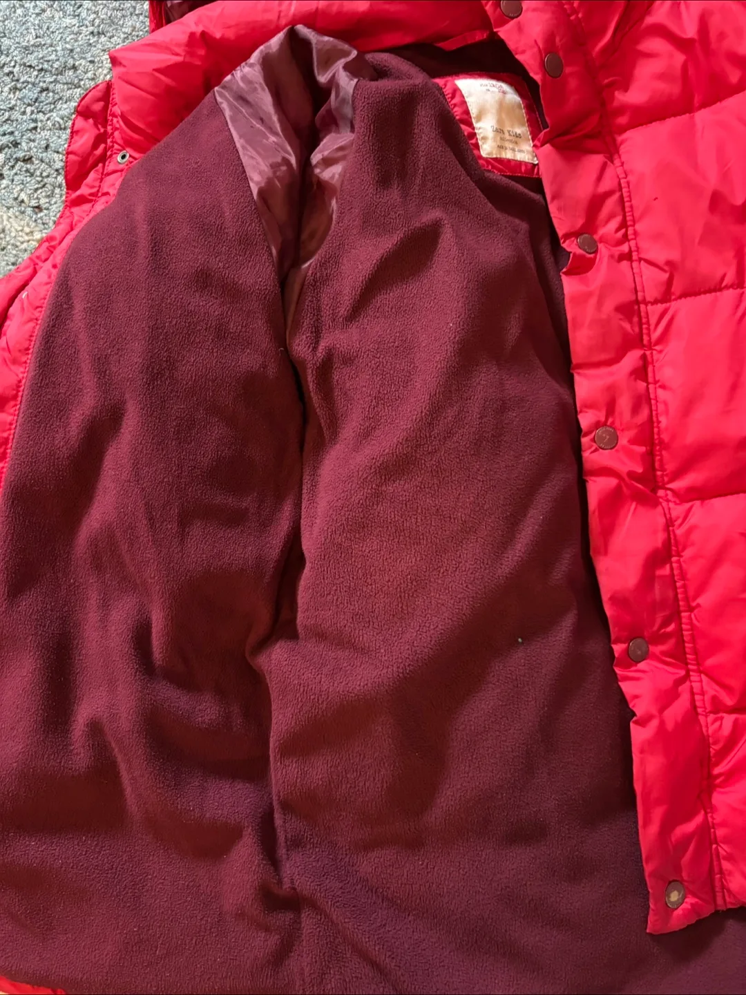 Zara Kids Red Puffer Jacket Size 11/12 image indicator(6)