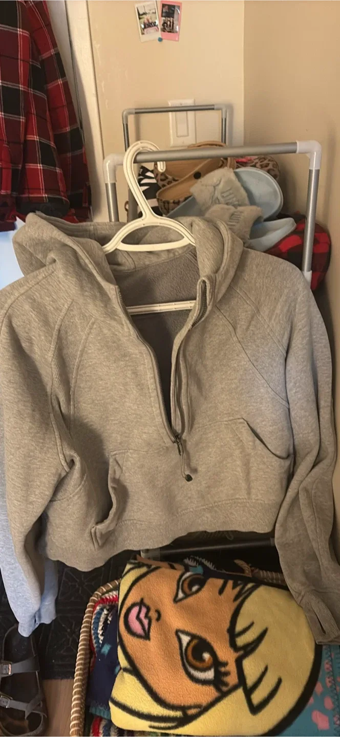 Lululemon Scuba Oversized Half-Zip Hoodie XS/S Grey thumbnail