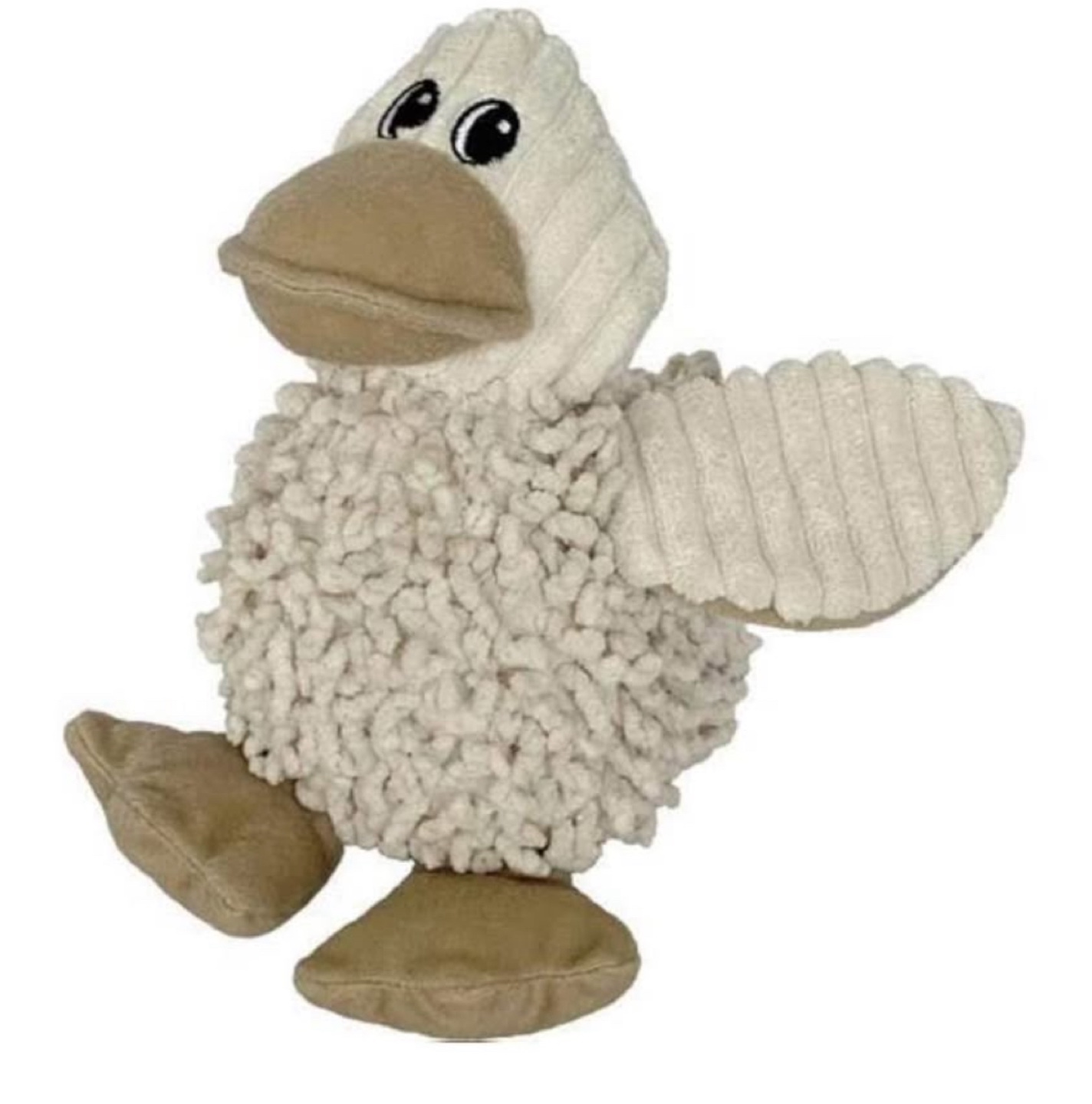 Petlou Natural Nubby Duck Plush Dog Toy - New