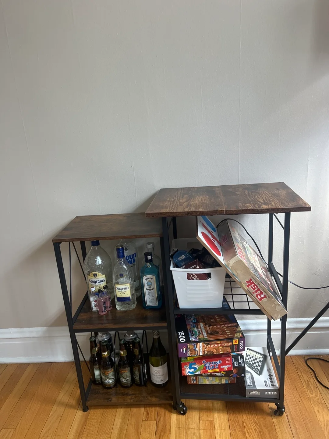 Rolling Bar Cart with Shelves thumbnail