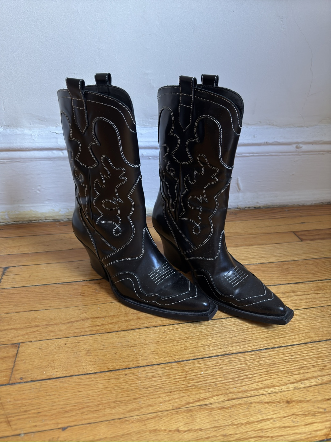 Black Western Cowboy Boots size 6.5