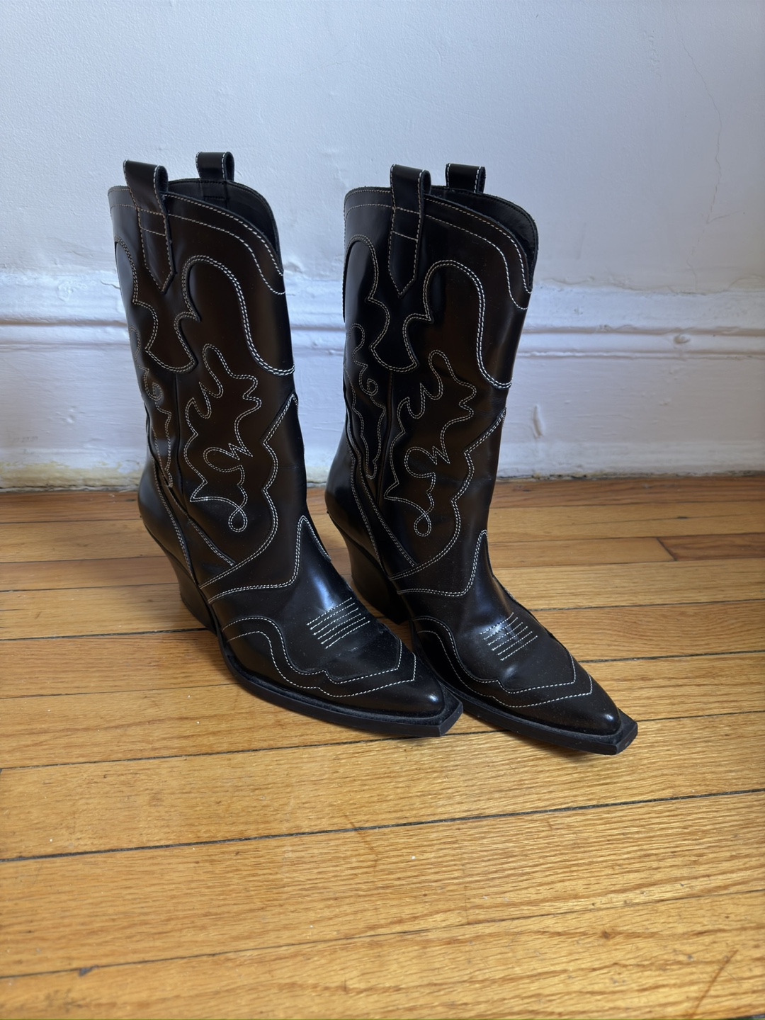 Black Western Cowboy Boots size 6.5 - photo 2
