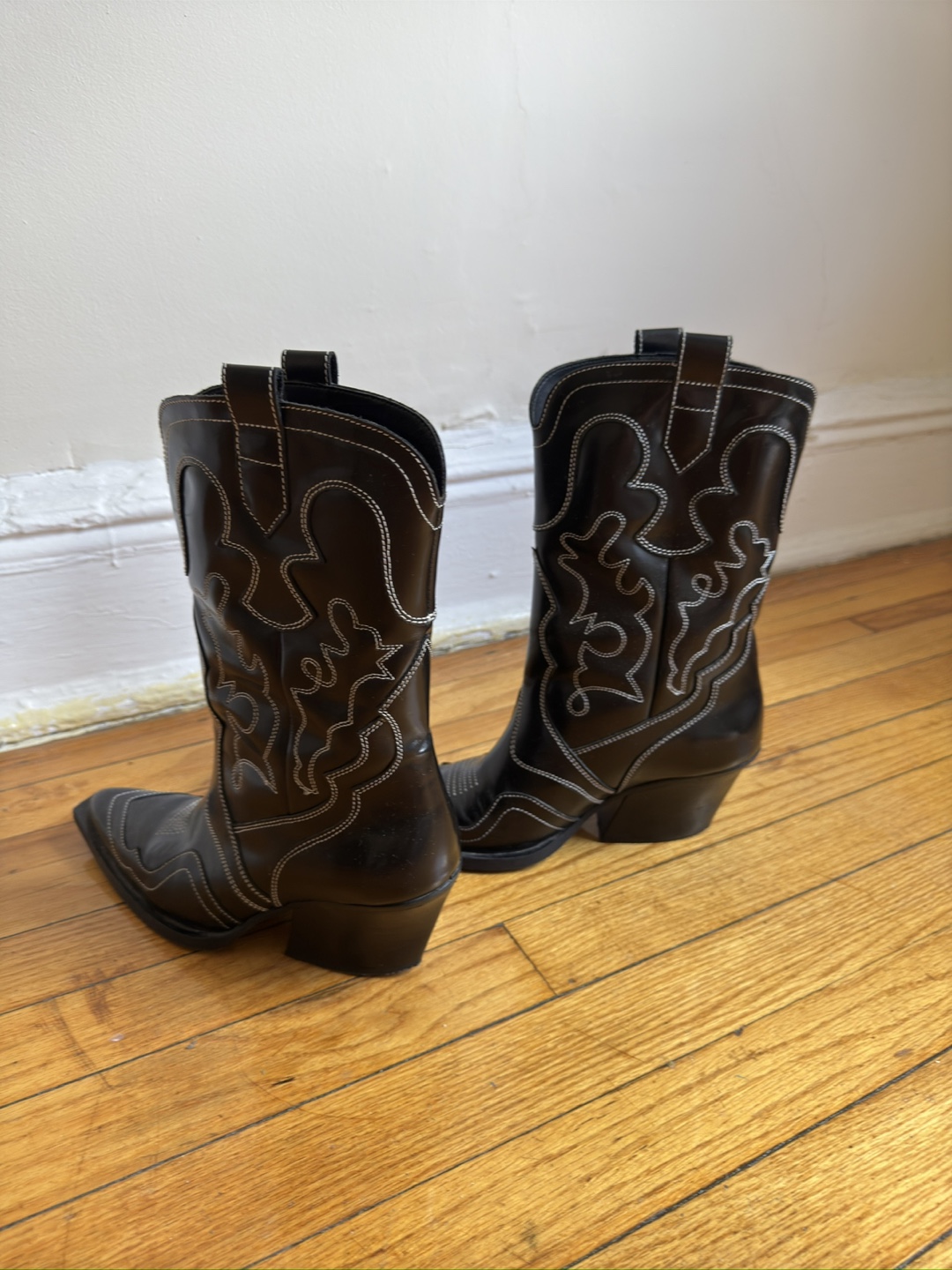 Black Western Cowboy Boots size 6.5 - photo 4
