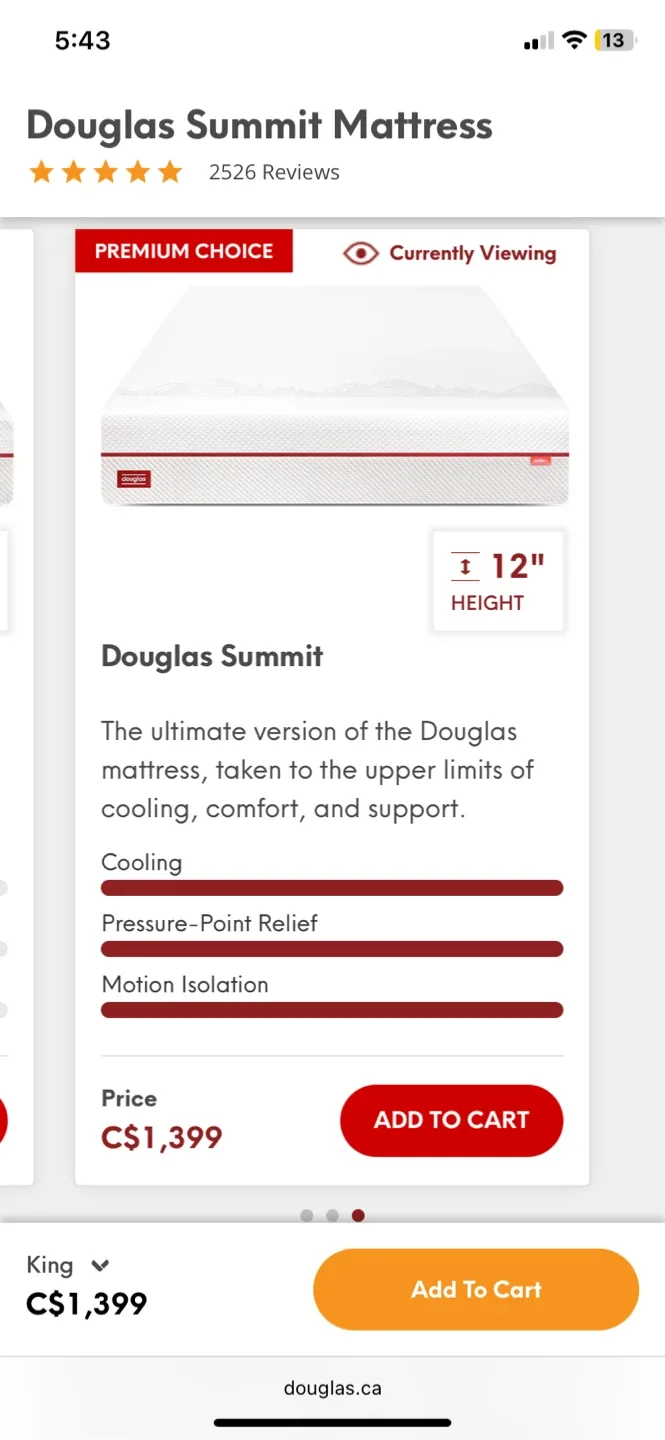 Douglas Summit King Mattress thumbnail