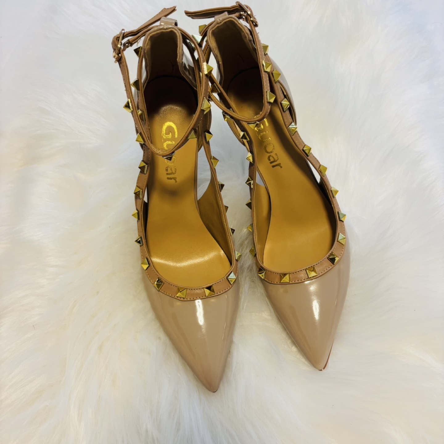 GUOAR Studded Heels - Size 9 - Nude - photo 2