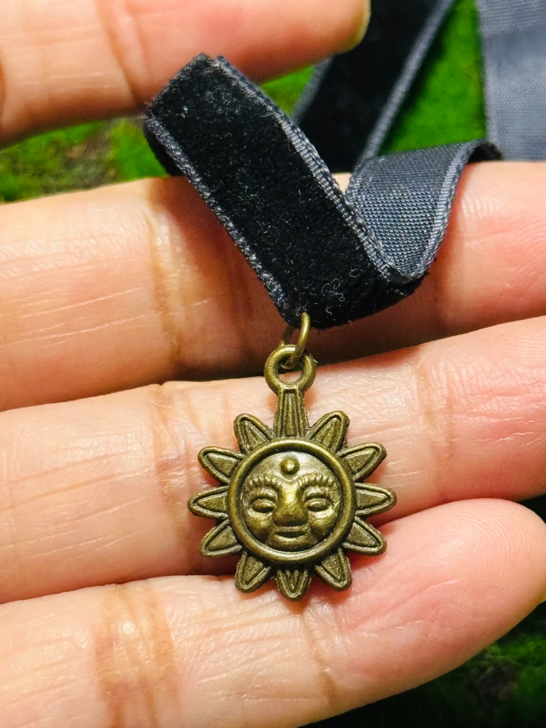 Black Velvet Choker with Sun Pendant thumbnail
