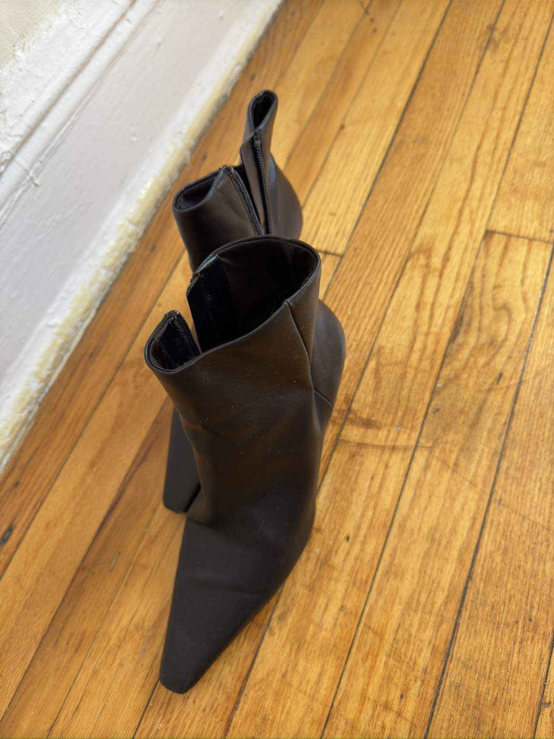 Black Pointed Toe Heeled Booties - photo 5