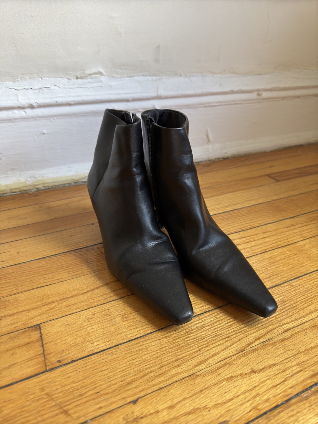 Black Pointed Toe Heeled Booties - photo 3