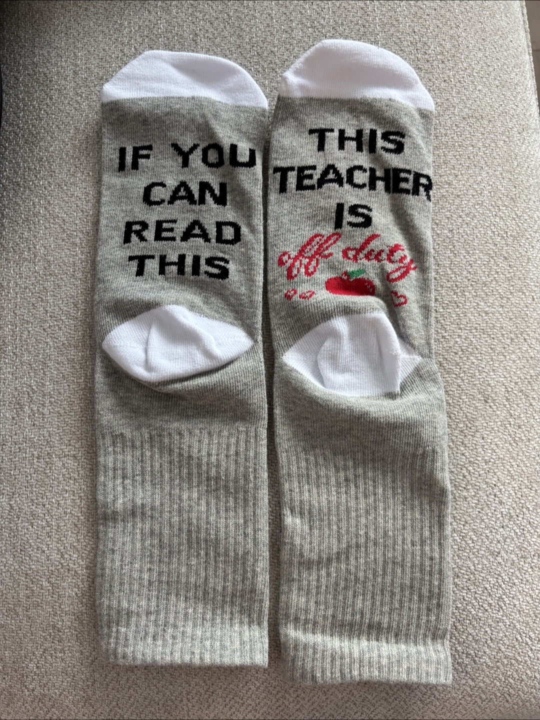 Free Teacher Off Duty Socks - Gray