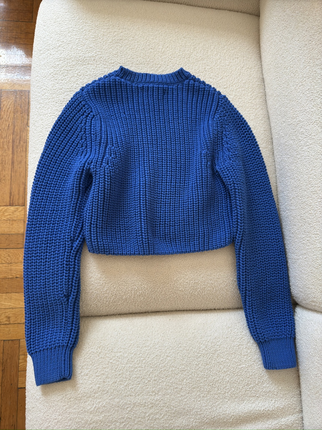 MNG Blue Knit Cropped Sweater - Size S - photo 4
