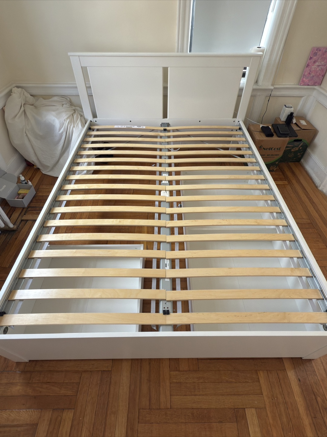 IKEA like new!!! Queen White Bed Frame with Storage Drawers
