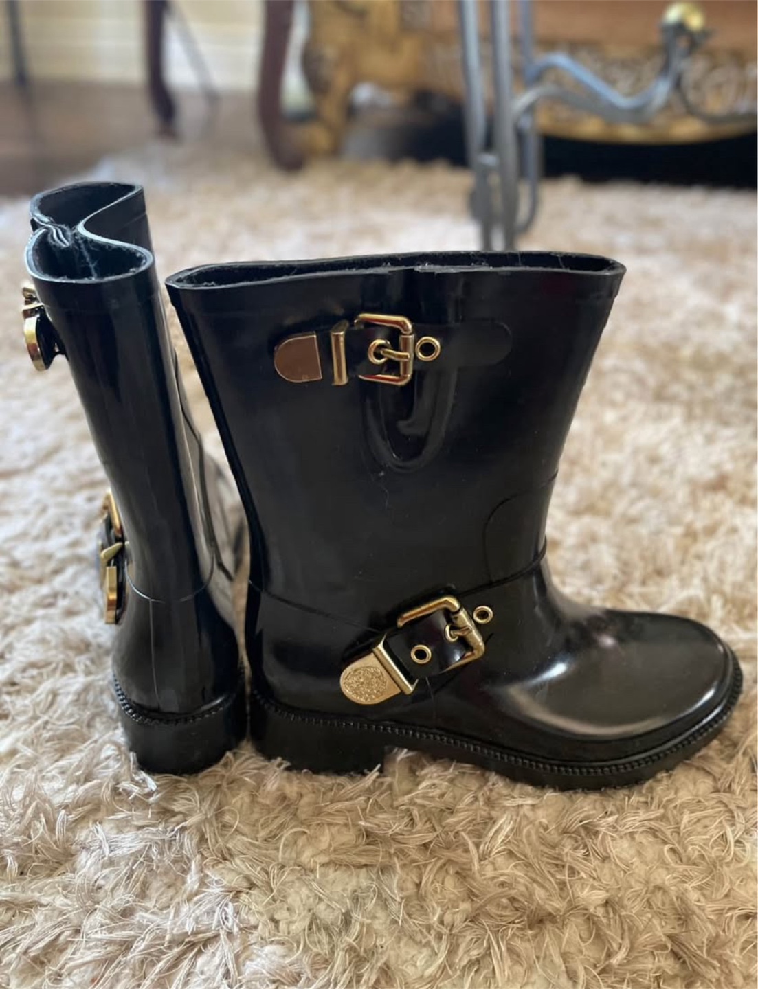 Vince Camuto Black Rain Boots - Size 7 - photo 3