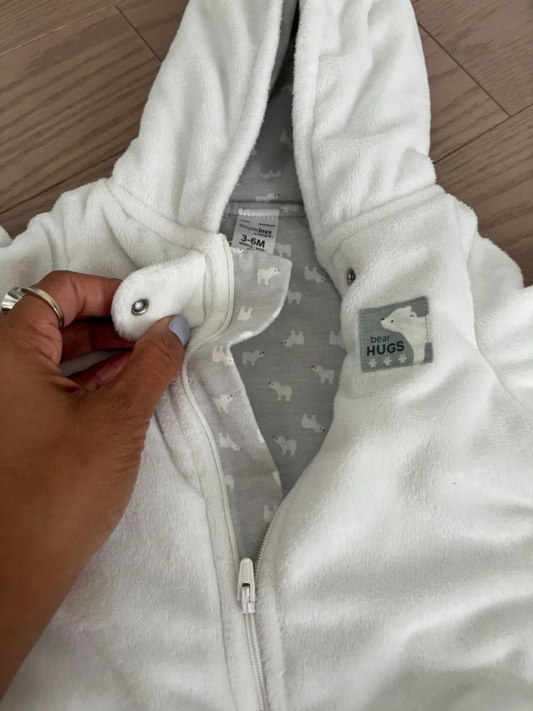 Simple Joys by Carter's Fleece Footed Pram, 3-6M image indicator(4)