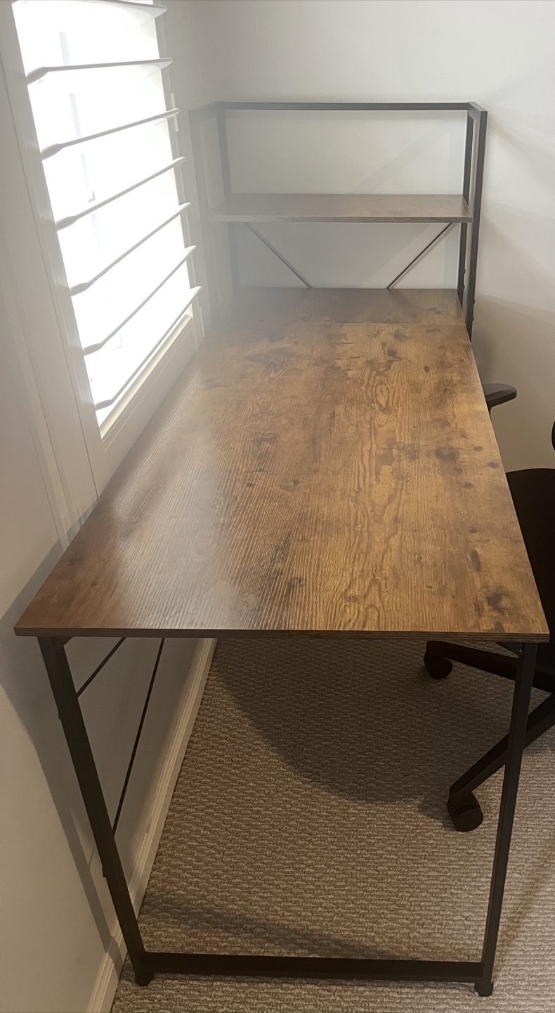 Wood & Metal Desk with Shelves
