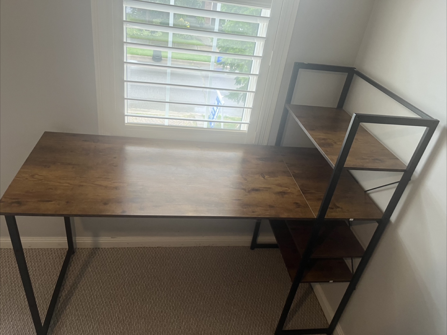 Wood & Metal Desk with Shelves - photo 2
