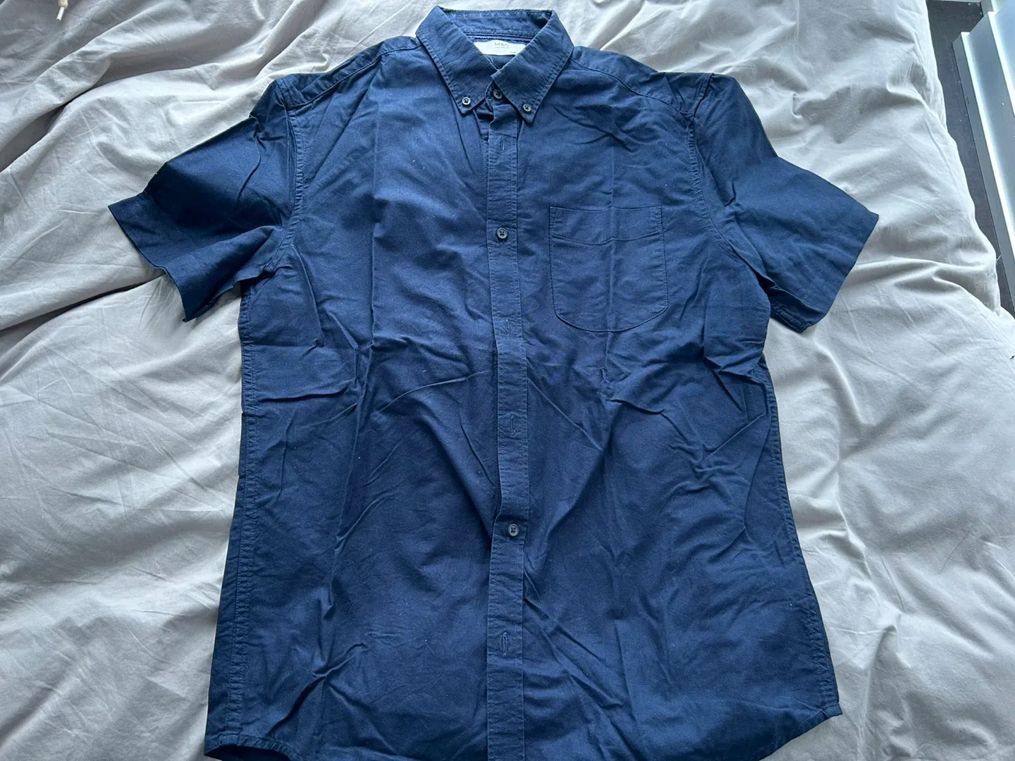 M&S Collection Navy Oxford Shirt - Medium thumbnail