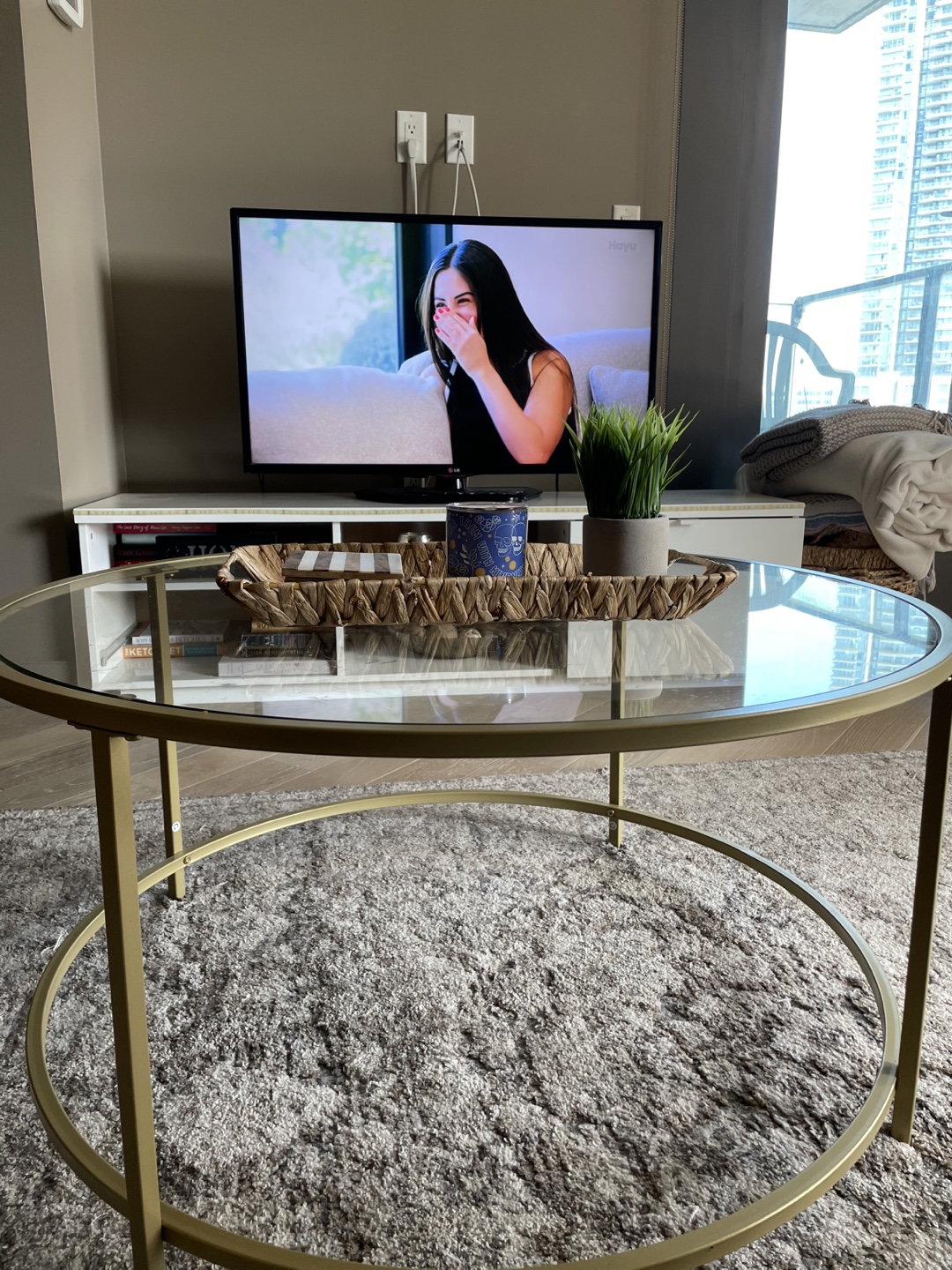 Glass & Gold Coffee Table