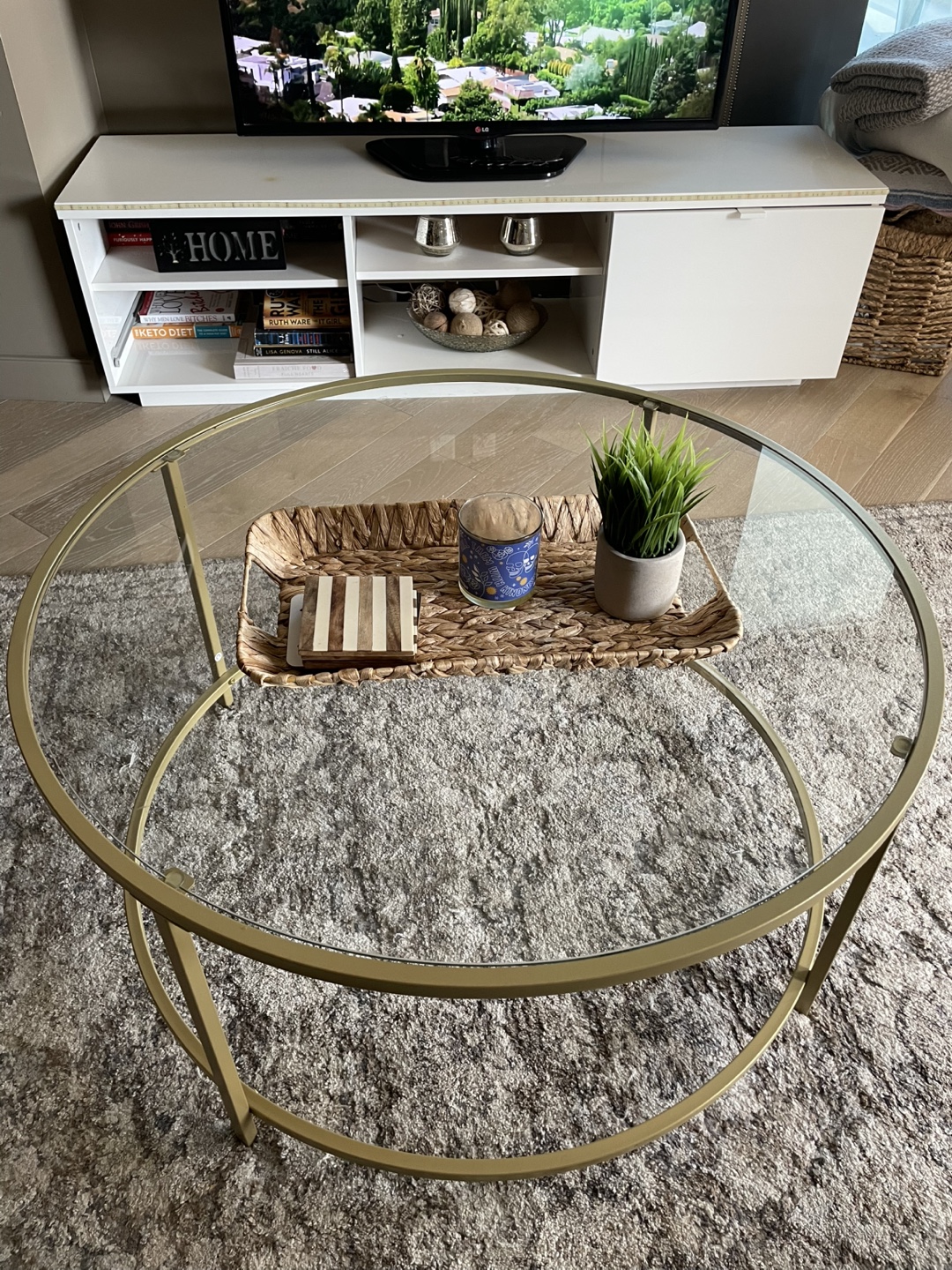 Glass & Gold Coffee Table - photo 2