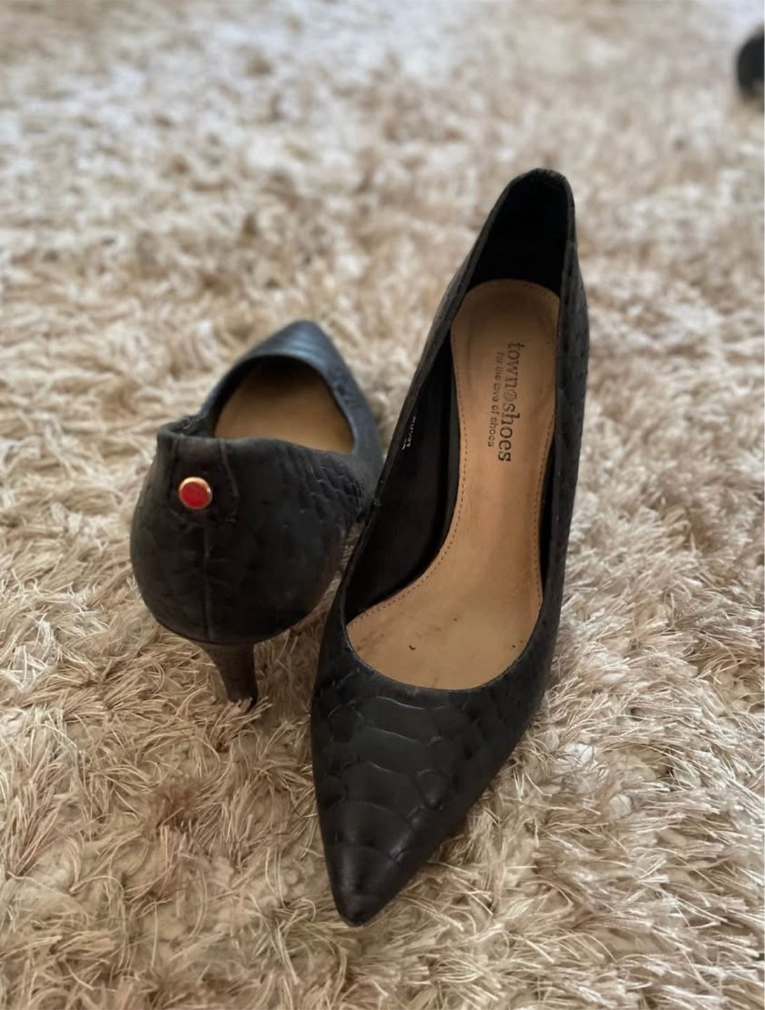 Town Shoes Black Heels - Size 7