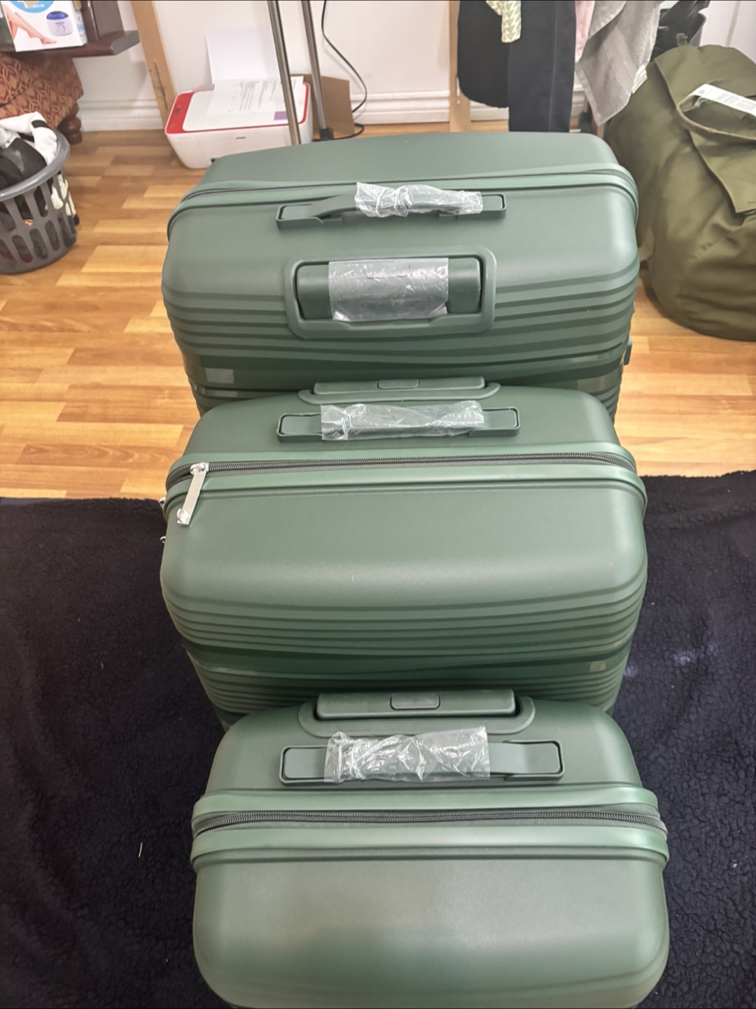 4-Piece Luggage Set - Olive Green - photo 3