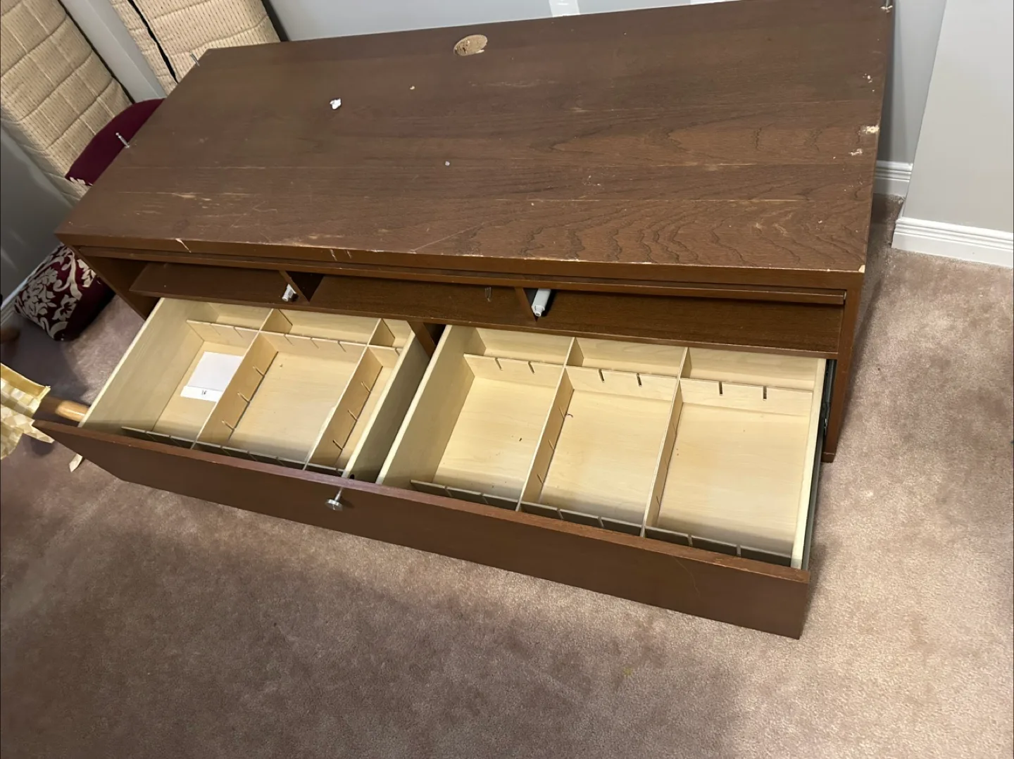 Brown Wooden Desk with Drawers image indicator(4)