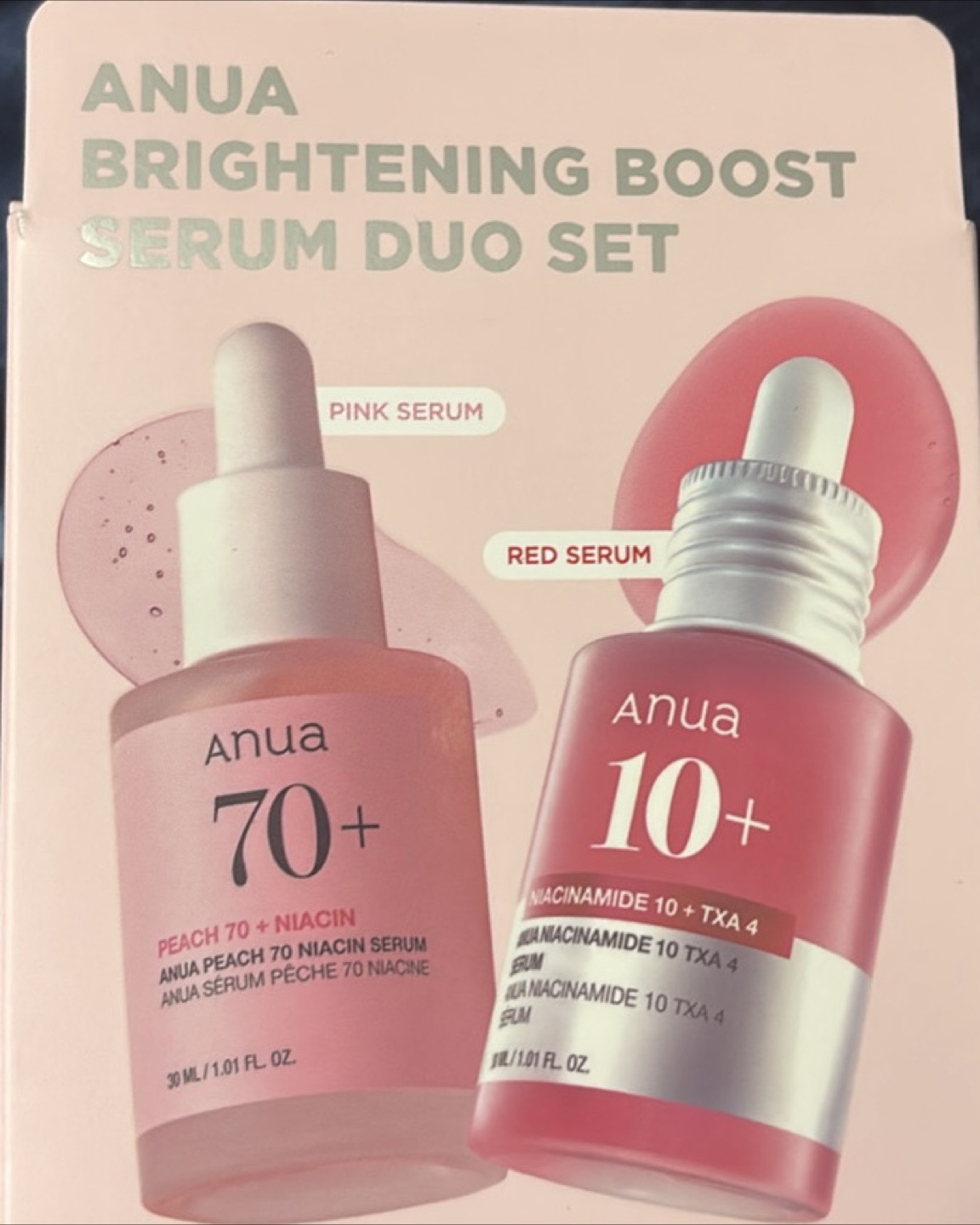 Anua Serums $40 and sunscreen $20