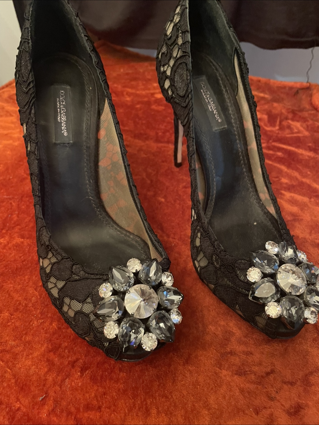 Dolce&Gabbana Black Lace Heels - Size 36