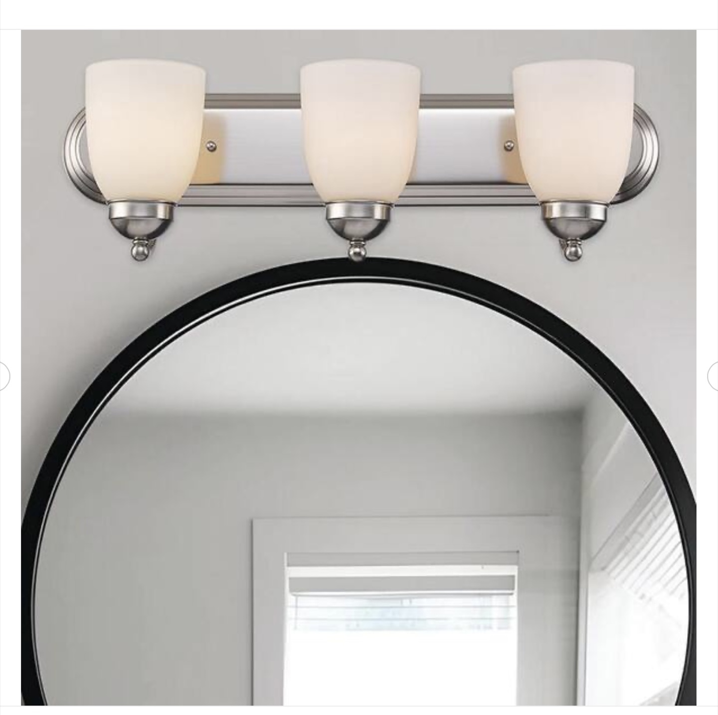24 in. 3-Light Brushed Nickel Bathroom Vanity Light Fixture - photo 2