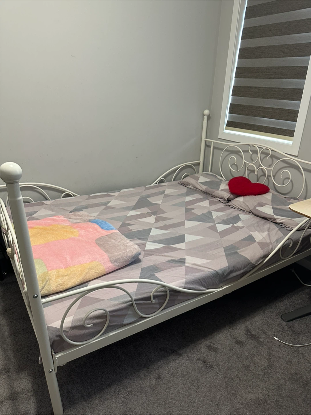 Dorel Living White Metal Canopy Bed - Full/Double