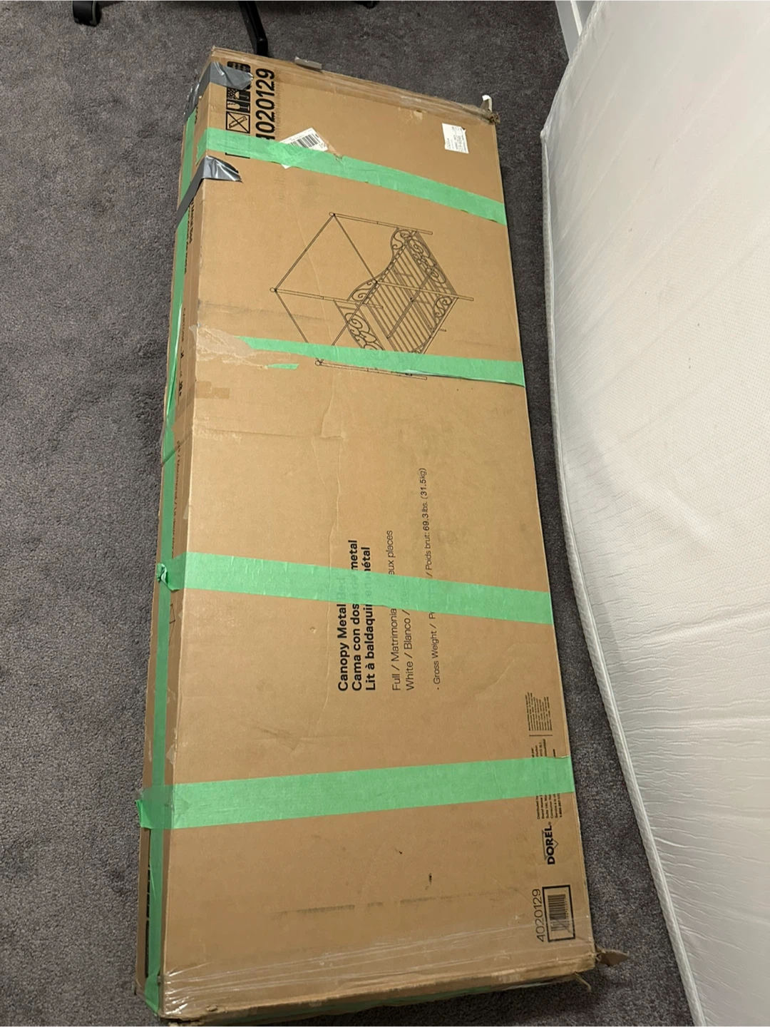 Dorel Living White Metal Canopy Bed - Full/Double - photo 2