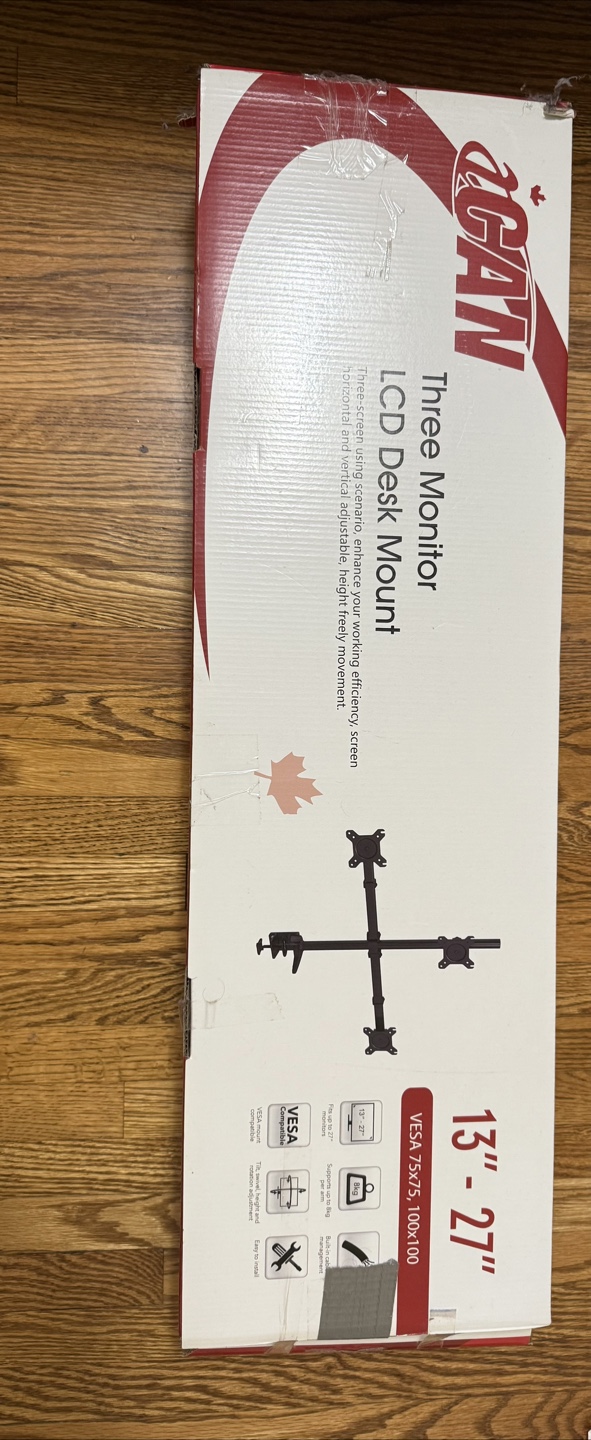 iCan Three Monitor LCD Desk Mount 13-27"