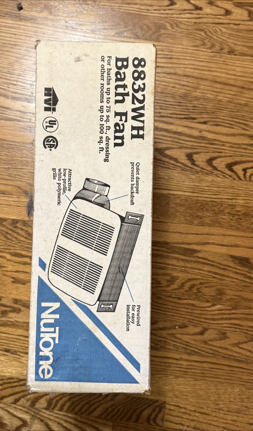 NuTone 8832WH Bath Fan - New in Box