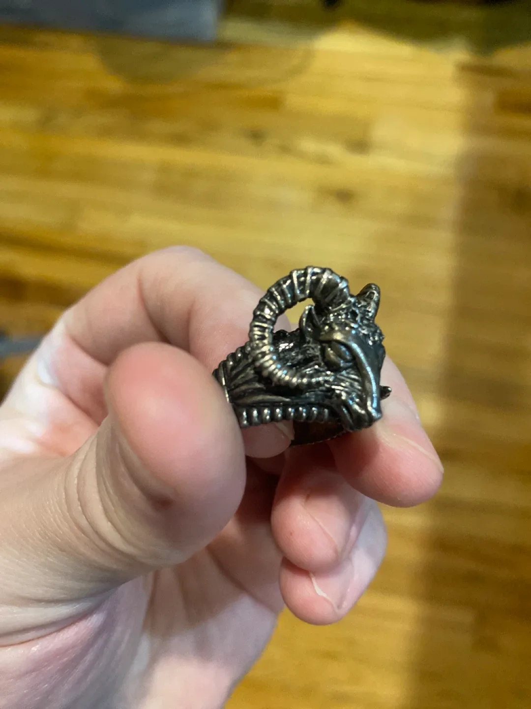 Aries Ram Head silver Ring 6.5-7 image indicator(3)