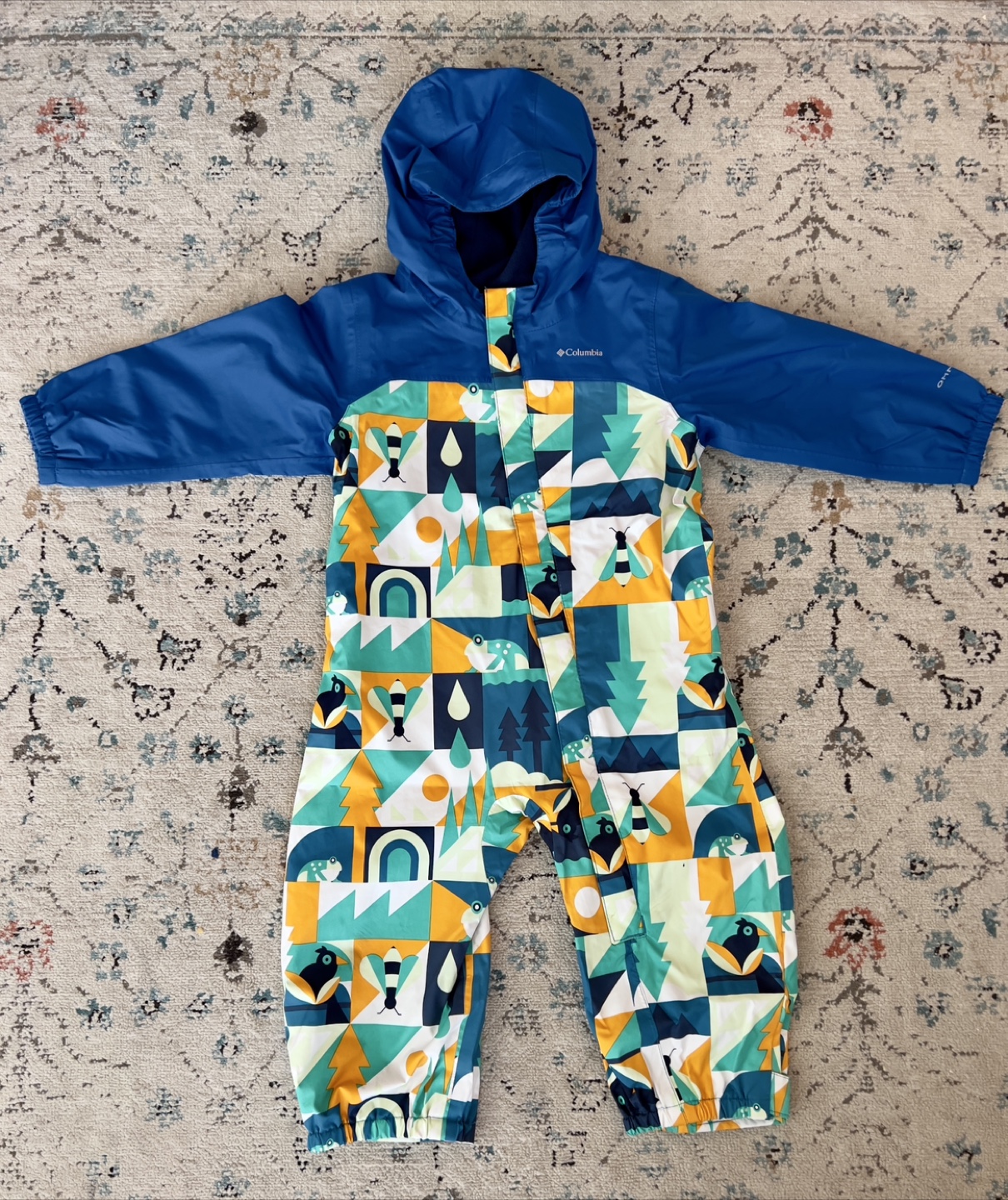 Columbia Kids' Rain Suit - Blue & Patterned