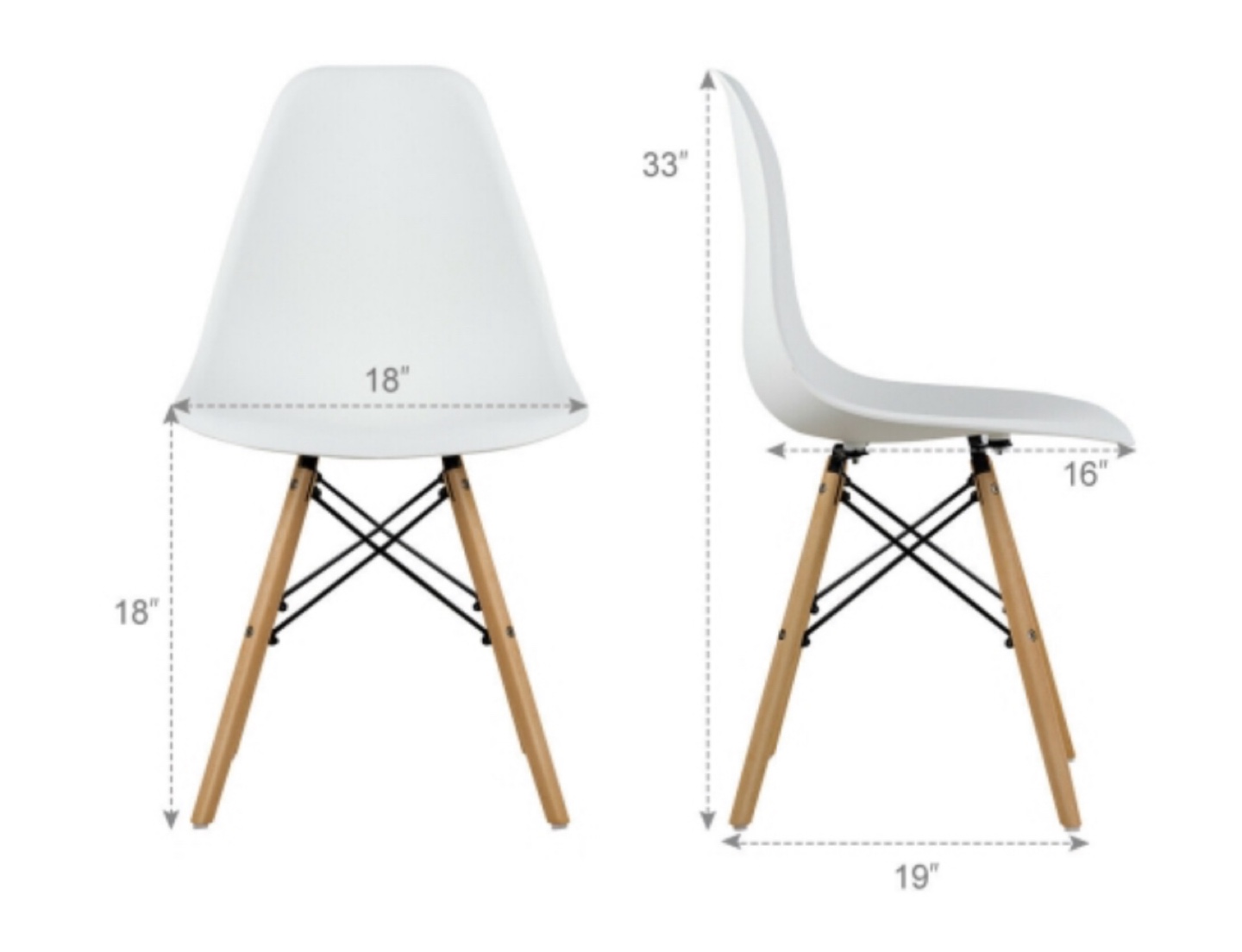 4 x White Eames Style Dining Chair - photo 3