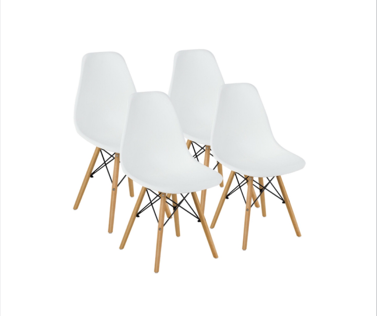 4 x White Eames Style Dining Chair - photo 2